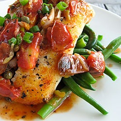 Seared Halibut with Haricots Verts