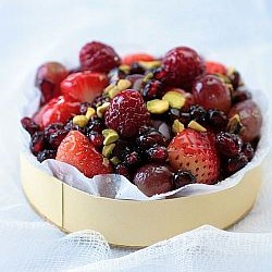 Poached Quince And Red Fruit Cake