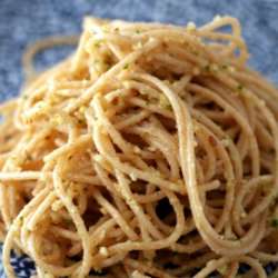 Walnut Pesto with Farro Spaghetti