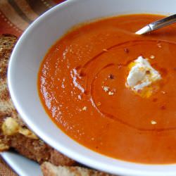 Roasted red pepper and tomato soup