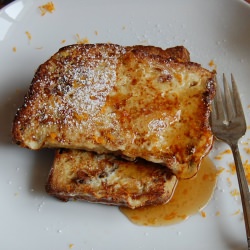 Pannetone French Toast Orange Syrup