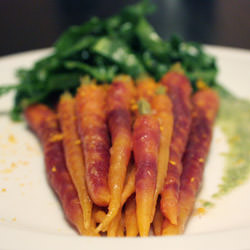 Braised Carrots & Carrot-Top Sauce