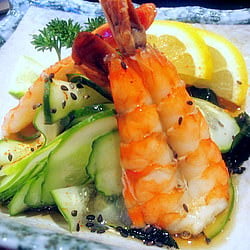 Marinated Cucumber and Shrimp salad