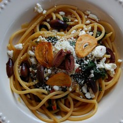 Spaghetti with Chard and Garlic
