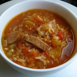 Smoky Sausage & Rice Soup