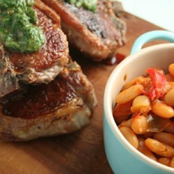 Lamb Chops with Spanish Beans