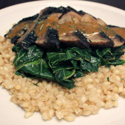 Seared Portobello and Wilted Greens