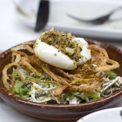 Poached Egg, Onion Rings, Remoulade