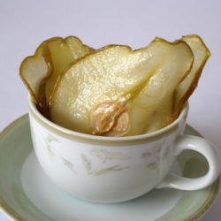 Vanilla Ice Cream with Pear Wafers
