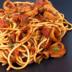 Spaghetti with Braised Calamari
