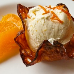 Orange Sherbet in Ginger Baskets