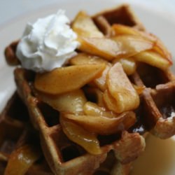 Cinnamon Waffles with Apple Topping