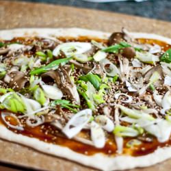 Maitake Mushroom and Scallion Pizza