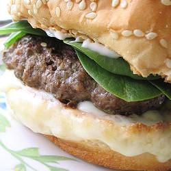Hamburger with Spinach and Cheese