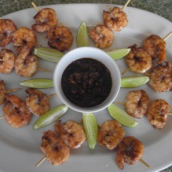 Prawn Skewers Fried on the Tepan