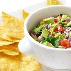 Guacamole with Baked Corn Chips