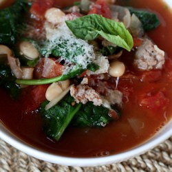 Sausage, White Bean, Spinach Soup