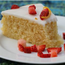 Meyer Lemon Cornmeal Cake w Glaze
