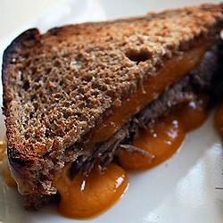 Oozing Cheddar and Steak Sandwich