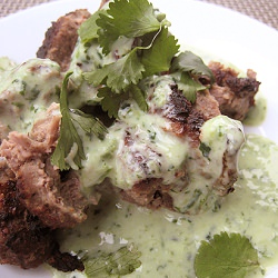 Beef Pasanda Kebab, Cilantro Chutney