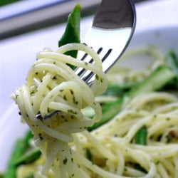 Asparagus Pasta w/ Pan-fried Garlic