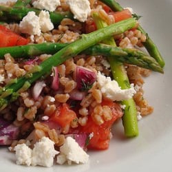 Farro with Asparagus and Tomatoes