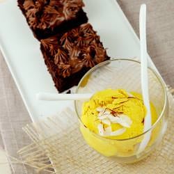 Saffron Coconut Ice Cream & Cake