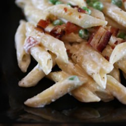 Penne with Ricotta, Parmesan, Peas