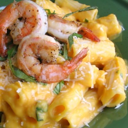 Butternut Squash Pasta with Prawns