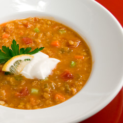 Curried Tomato & Red Lentil Soup