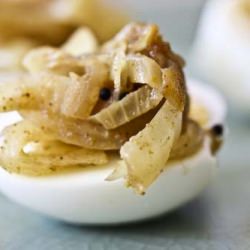 Hard Boiled Eggs with Onions