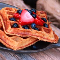 Honey Yogurt Pecan Waffles
