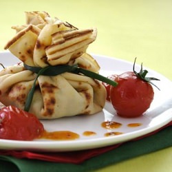 Sausage Stuffed Crepe Parcels