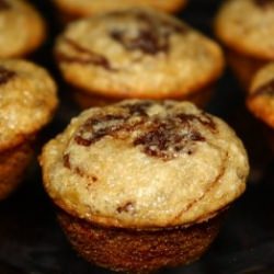 Banana Cupcakes with Nutella Swirl