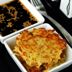 Potato Latkes with Soy Garlic Sesam