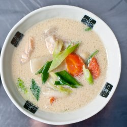 Creamy Salmon Belly Miso Soup