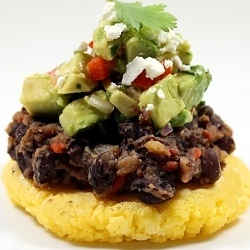 Arepas with Black Beans and Salsa