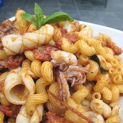 Squid w/ Squiggly Pasta