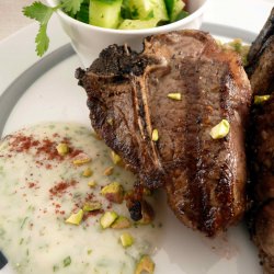 Lamb Chops with Mint Yogurt & Nuts