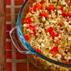 Greek-Inspired Brown Rice Casserole
