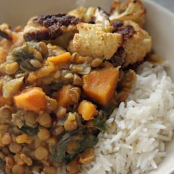Curried Lentils with Sweet Potatoes