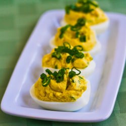 Shrimp-Wasabi Deviled Eggs