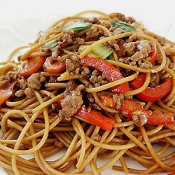 Stir Fried Whole Wheat Spaghetti