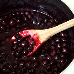 Baked Blintzes with Blueberry Sauce