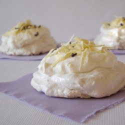 Lavender & White Chocolate Pavlovas