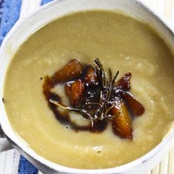 Celery Root Caramelized Pear Soup