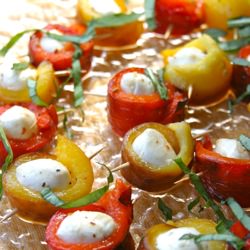 Roasted Peppers and Mozzarella Bite
