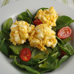 Egg Salad over Spinach