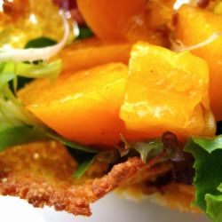 Persimmon Salad in Parmesan Cup
