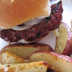 A Burger and Potato Wedges